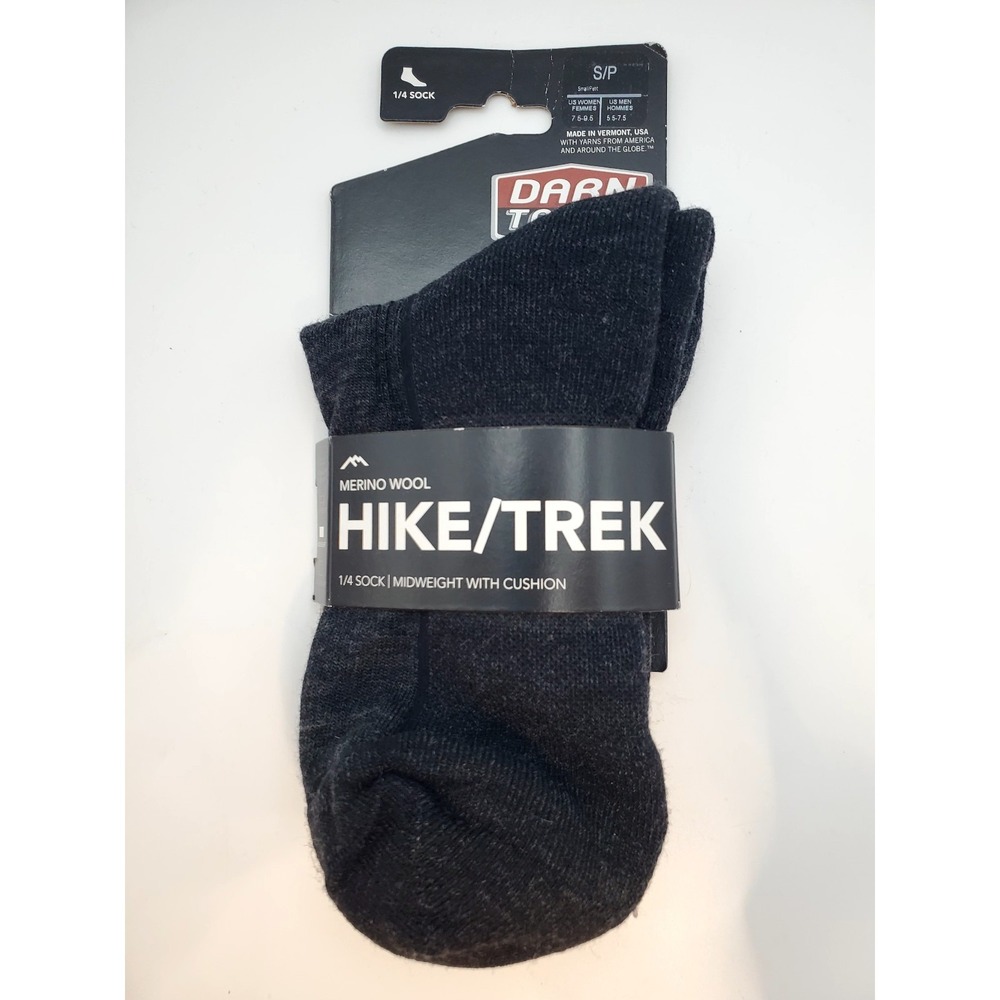 Darn Tough Merino Wool Hike/Trek 1/4 Socks - Size S Midweight Cushion